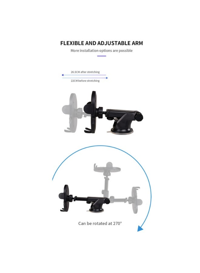 ProOne PHL1150 Mobile phone Holder - Dashboard Mobile Holder with Suction - Black - Secure and Adjustable Car Phone Holder - 360Rotation, and Universal Compatibility for Safe and Easy Navigation - Image 3